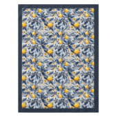 Mediterrane levendige gele citroenen marineblauw tafelkleed (Voorkant)