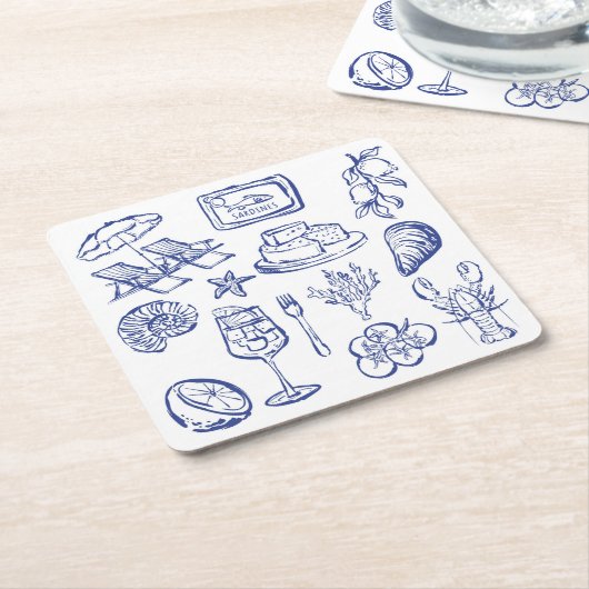 mediterrane levensbeschrijving kartonnen onderzetters (Schuin)