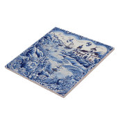 Mediterrane liefhebbers blauw wit tegeltje (Zijkant)