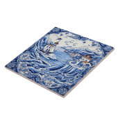 Mediterrane liefhebbers blauw wit tegeltje (Zijkant)