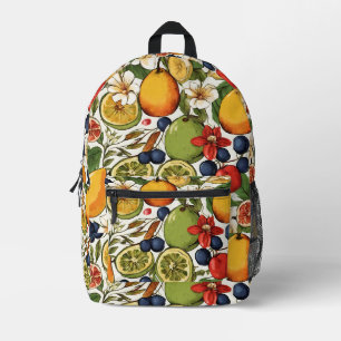 Mediterrane limoenen, citroenen en bloemen. Geschi Bedrukte Rugzak