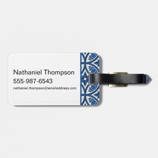 Mediterrane Lotus Tegel - De Witte Lotus Bagagelabel (Achterkant horizontaal)