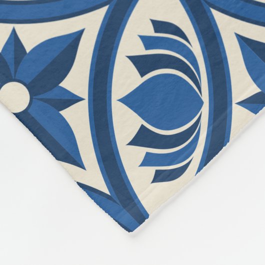 Mediterrane Lotus Tegel - De Witte Lotus Fleece Deken (Hoek)