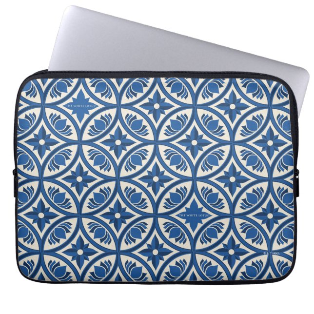 Mediterrane Lotus Tegel - De Witte Lotus Laptop Sleeve (Voorkant)