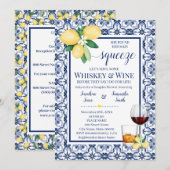 Mediterrane Main Squeeze Whiskey & Wine Shower Kaart (Voorkant / Achterkant)