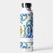 Mediterrane Majolica tegels print blauw en geel Waterfles (Links)