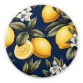 Mediterrane marine citroenen en bloemen keramische knop (Voorkant)