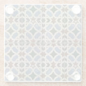 Mediterrane Mosaic Blue Groen Glazen Onderzetter (Achterkant)