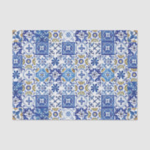 Mediterrane Mosaic Tiles Blue Decoupage Craft
