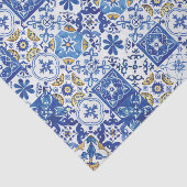 Mediterrane Mosaic Tiles Blue Decoupage Craft Tissuepapier (Detail)