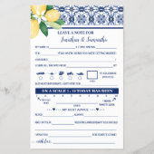 Mediterrane Note voor Paar Bruiloft Game Kaart (Voorkant)