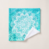 Mediterrane Oceaan Blauw Noordse Mandala Bad Handdoek (Wasdoekje)