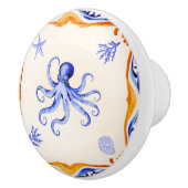mediterrane octopus keramische knop (Rechts)