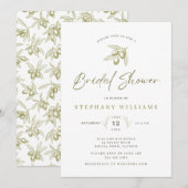 Mediterrane Olijf Bruids Douche Uitnodiging (Voorkant / Achterkant)
