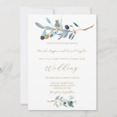 Mediterrane Olijf bruiloft uitnodiging (Voorkant)