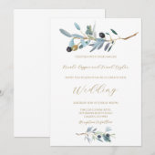 Mediterrane Olijf bruiloft uitnodiging (Voorkant / Achterkant)