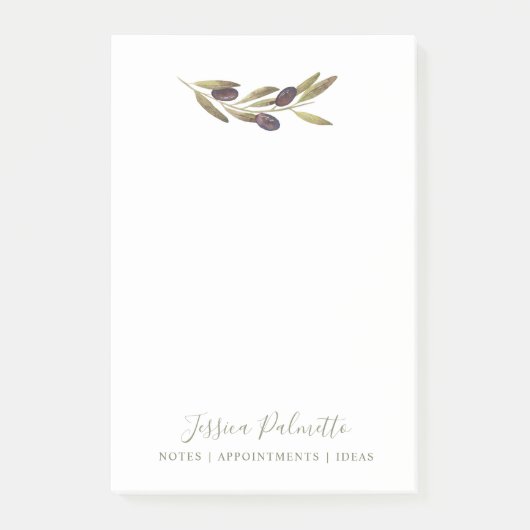 Mediterrane Olijfbijkantoor — Aangepaste band Post-it® Notes (Voorkant)