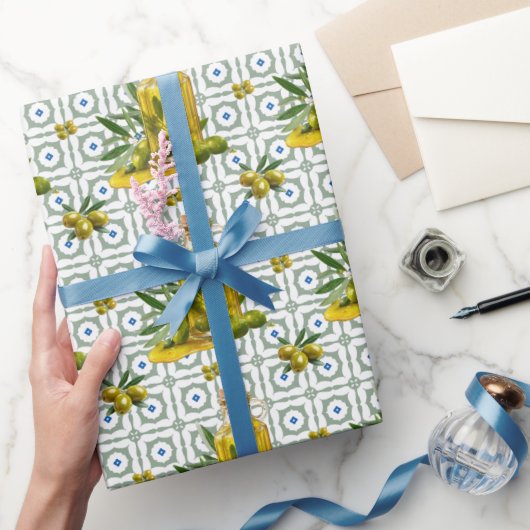 Mediterrane Olijfolie Cadeaupapier (Geschenken)