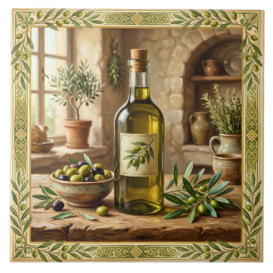Mediterrane Olijfolie Toscaanse Keuken Achterwand Tegeltje