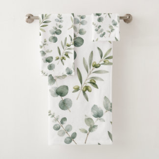 Mediterrane Olijftak Aquarel Bad Handdoek