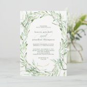 mediterrane olijftakken | Waterverf bruiloft Kaart (Staand voorkant)