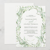 mediterrane olijftakken | Waterverf bruiloft Kaart (Voorkant / Achterkant)