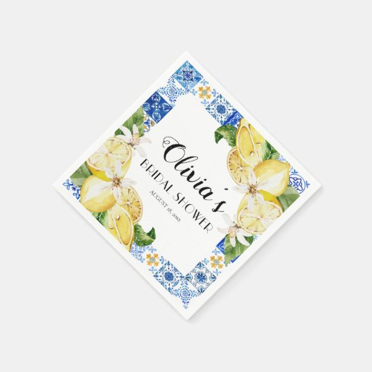 Mediterrane papier servet voor bruidsdiner met cit (Hoek)