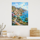 Mediterrane Poster van een Kustdorp (Keuken)