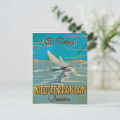 Mediterrane reisposter uit het verleden briefkaart (Staand voorkant)