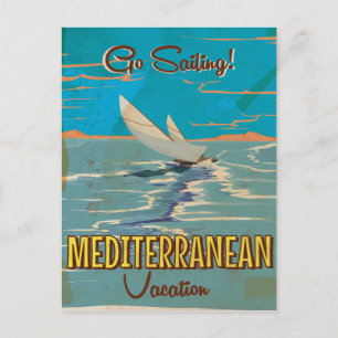 Mediterrane reisposter uit het verleden briefkaart