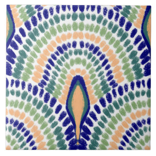 Mediterrane Retro Mozaïek-Painted Scallops Tegeltje