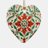 Mediterrane rode bloesem keramisch ornament (Rechts)