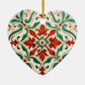 Mediterrane rode bloesem keramisch ornament (Voorkant)