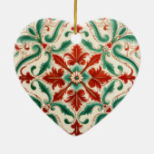 Mediterrane rode bloesem keramisch ornament (Achterkant)