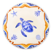 mediterrane schildpad keramische knop (Voorkant)