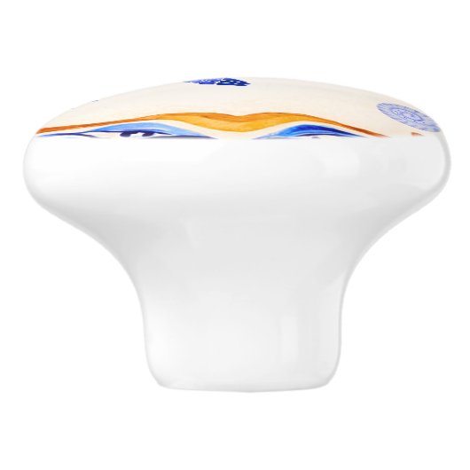 mediterrane schildpad keramische knop (Zijkant)