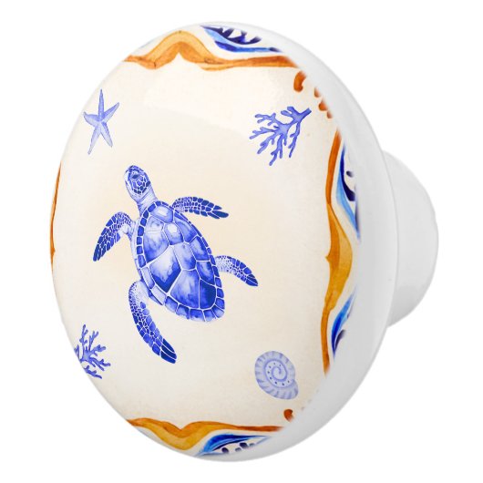 mediterrane schildpad keramische knop (Rechts)