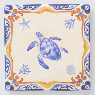 mediterrane schildpad stenen onderzetter
