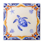 mediterrane schildpad tegeltje (Voorkant)