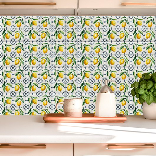 Mediterrane Siciliaanse citroen Waterverf Tegeltje