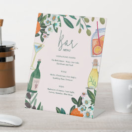 Mediterrane Sinaasappel Botanische Bruiloftsbarmen Reclamebord Met Voetstuk
