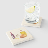 Mediterrane smaken stenen onderzetter (Zijkant)