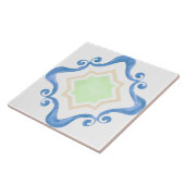 Mediterrane Star Mint & Blue Keramische Tegel Tegeltje (Zijkant)