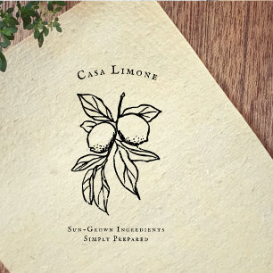 Mediterrane stempel met citroen botanisch keukenru