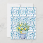 Mediterrane stijl Blue Tegel Detail Enclosure Notitiekaartje (Achterkant)