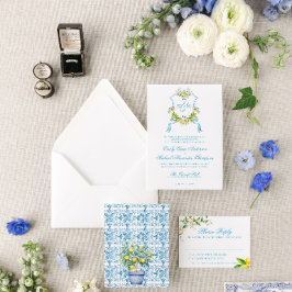 Mediterrane stijl Blue Tegel Detail Enclosure Notitiekaartje