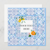 Mediterrane stijl, citroen, Amalfi stijl, Aankondiging (Voorkant / Achterkant)