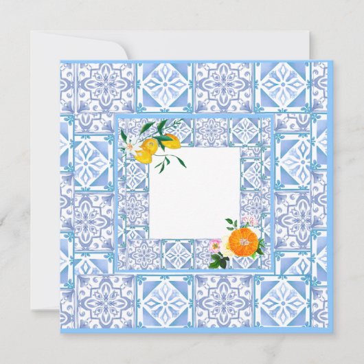 Mediterrane stijl, citroen, Amalfi stijl, Save The Date (Voorkant)