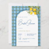 Mediterrane stijl citroen bruids douche uitnodigin kaart (Voorkant)