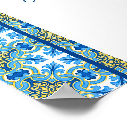 Mediterrane stijl citroen Vrijgezellenfeest Poster (Hoek)